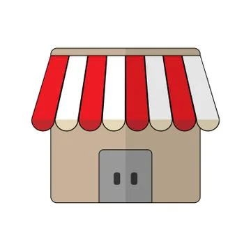 Store icon in flat style Stock Illustration