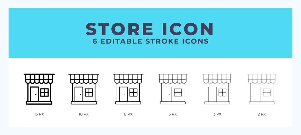 Store icon symbol. Isolated. Vector illustration with editable stroke. Stock Illustration