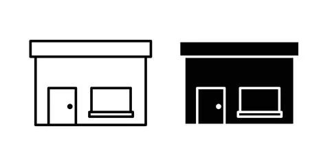 Store icon symbol. Vector illustration pack in black color. Stock Illustration