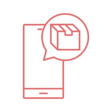 Store inside bubble and smartphone line style icon vector design 스톡 일러스트