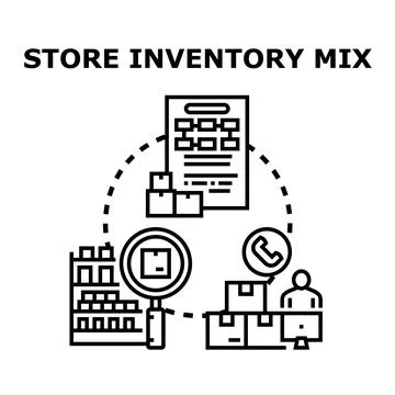 Store inventory mix for efficient management system Stock Illustration