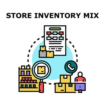 Store inventory mix for efficient management system Stock Illustration