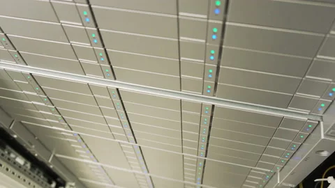 Store large databases on the server. Cloud storage. Stock Footage 221572979