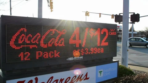 Store LED Sign Loopable  (Angle 2) Stock Footage 37352773