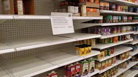 Store Limit Purchase Quantity COVID-19 Corona Virus Pandemic Stock Footage 127606130