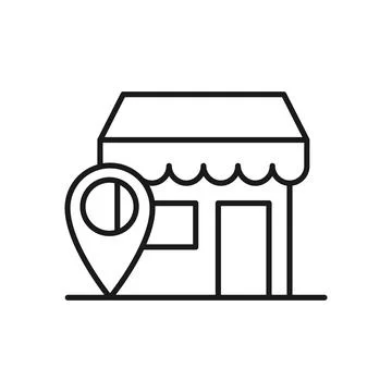 Store with Location icon Vector design Illustration. Store with Location Poin Stock Illustration