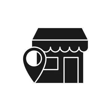 Store with Location icon Vector design Illustration. Store with Location Poin Stock Illustration