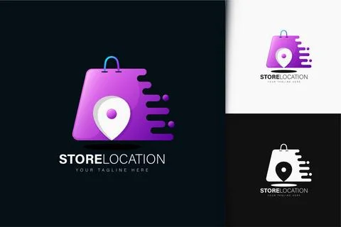 Store location logo design with gradient イラスト素材