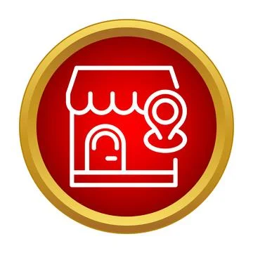 Store location marker pin pointing local business Stock Illustration
