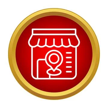 Store location pin point showing navigation direction Stock Illustration