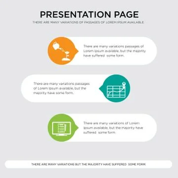 On, store locator, diy presentation design template in orange, green, yellow  Stock-Illustration