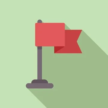 Store locator flag icon flat vector. Map street center Stock Illustration