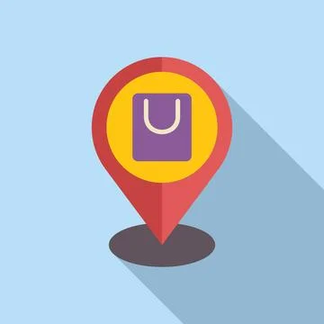 Store locator map pin icon flat vector. Near find point Stock Illustration