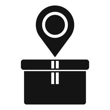 Store locator parcel icon simple vector. Target badge Stock Illustration