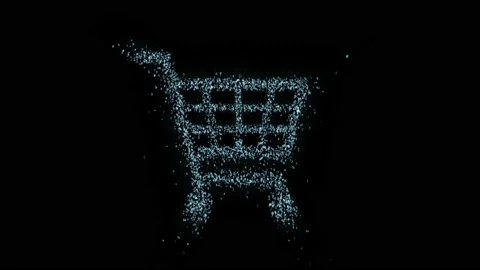 Store logo in digital space, animation consists of a stream symbols Stock Footage 95129420