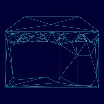 Store low poly triangulation triangulated polygonal electric cyan blue vibran Stock Illustration