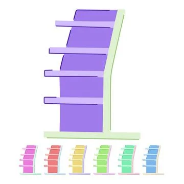 Store magazine rack vector cartoon graphic Stock Illustration