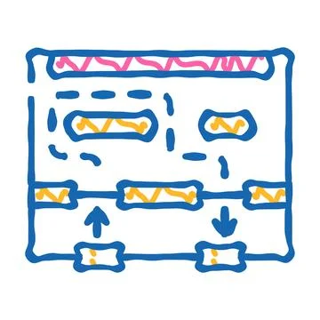 Store movement map icon doodle illustration Stock Illustration