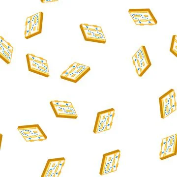 Store movement map isometric icon seamless pattern イラスト素材