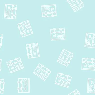 Store movement map line vector seamless pattern Stock Illustration