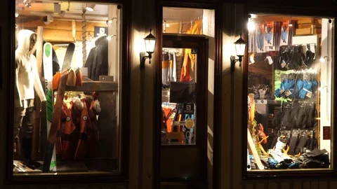Store night winter Stock Footage 89505299