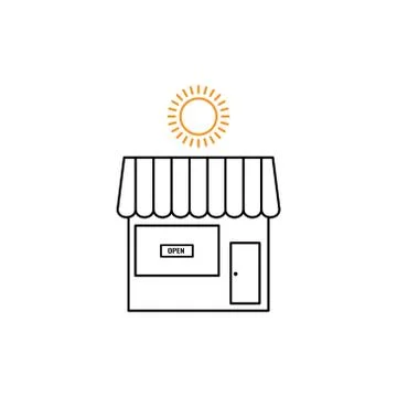 Store open vector design template illustration Stock Illustration