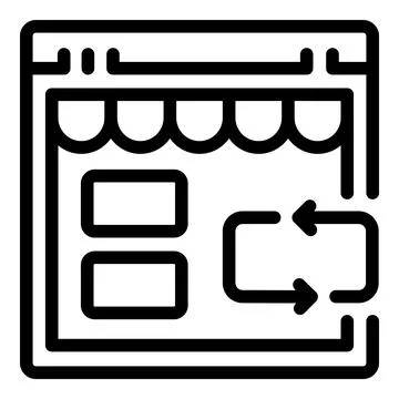 Store order return icon outline vector. Service delivery Stock Illustration