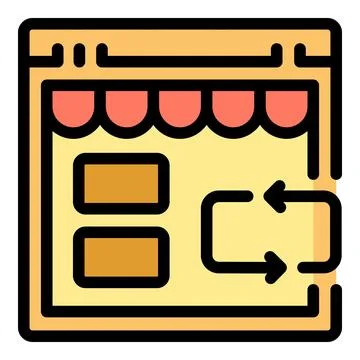 Store order return icon vector flat Stock Illustration