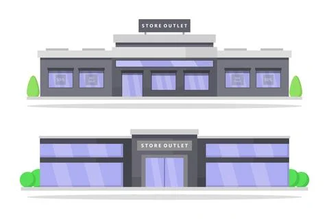 Store outlet illustrated on background Illustrazione stock