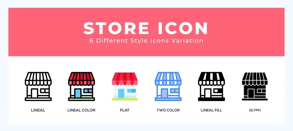 Store pack of icons. vector illustration. Ilustración de archivo