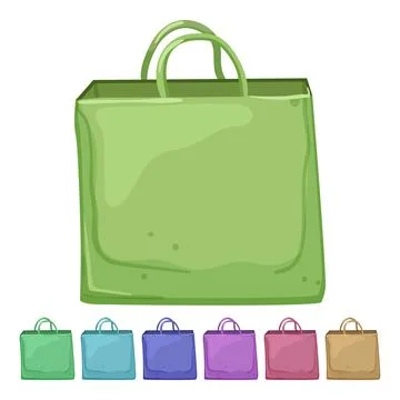 Store paper bag cartoon vector graphic Illustration