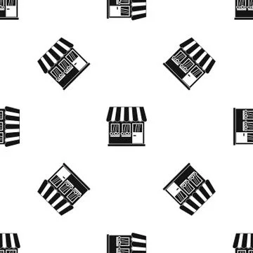 Store pattern seamless black Ilustración de archivo