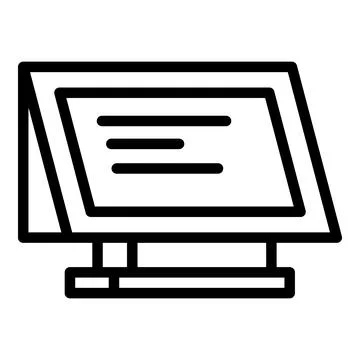 Store pos machine icon outline vector. Screen point Stock Illustration