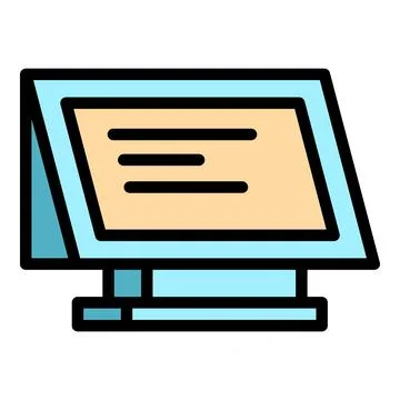 Store pos machine icon vector flat Stock Illustration