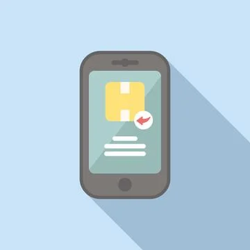 Store return box icon flat vector. Parcel product Illustration