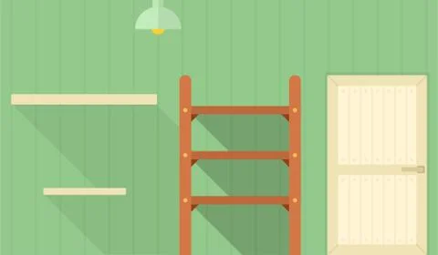 Store room interior flat isolated Stock Illustration