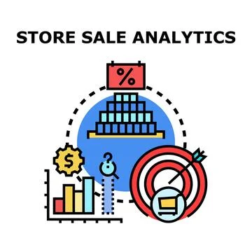 Store sales analytics exploring marketing strategy and customer targeting Stock Illustration