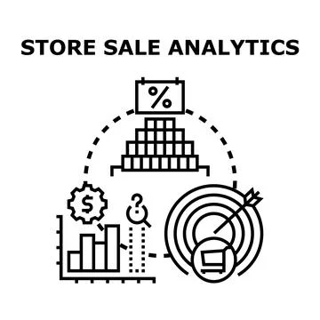 Store sales analytics exploring marketing strategy and customer targeting Stock Illustration