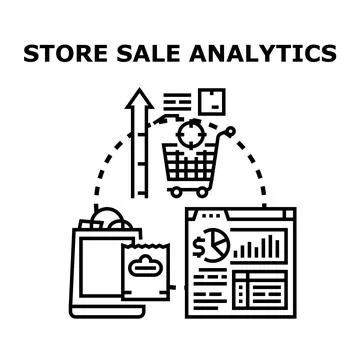 Store sales analytics improving business growth performance Illustrazione stock