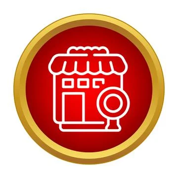 Store search icon finding retail business location Stock Illustration