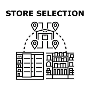 Store selection concept for retail distribution network Stock Illustration