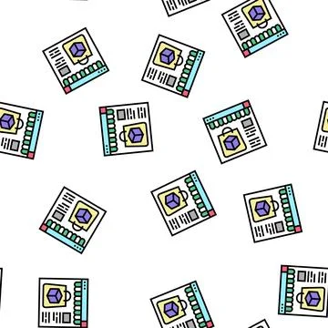 Store selling online internet vector seamless pattern Stock Illustration