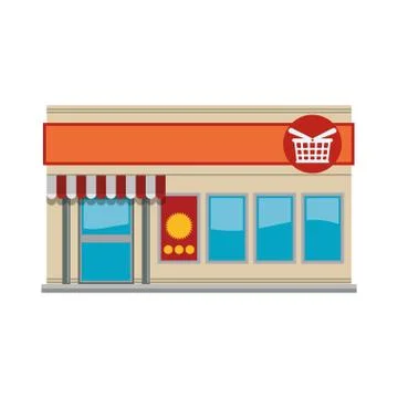 Store shop building Ilustración de archivo