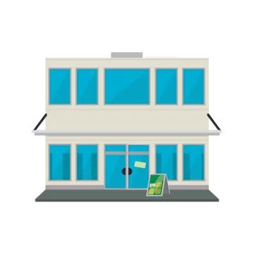 Store shop building Ilustración de archivo
