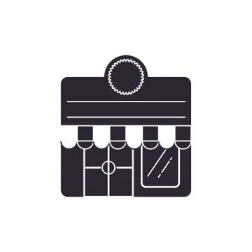 Store shop building Ilustración de archivo