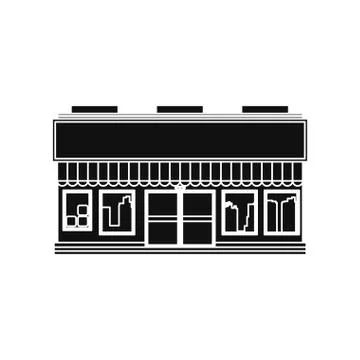 Store shop building Ilustración de archivo