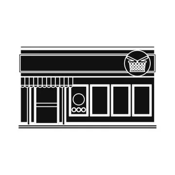 Store shop building Ilustración de archivo
