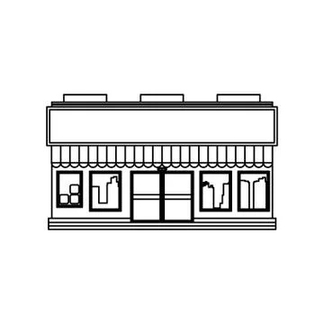 Store shop building Ilustración de archivo