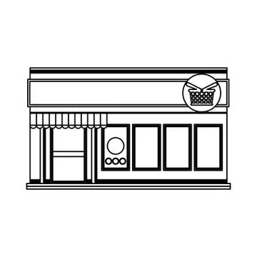 Store shop building Ilustración de archivo