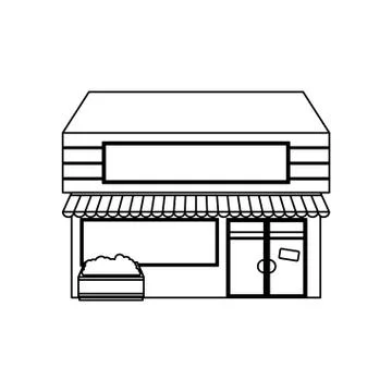 Store shop building Ilustración de archivo